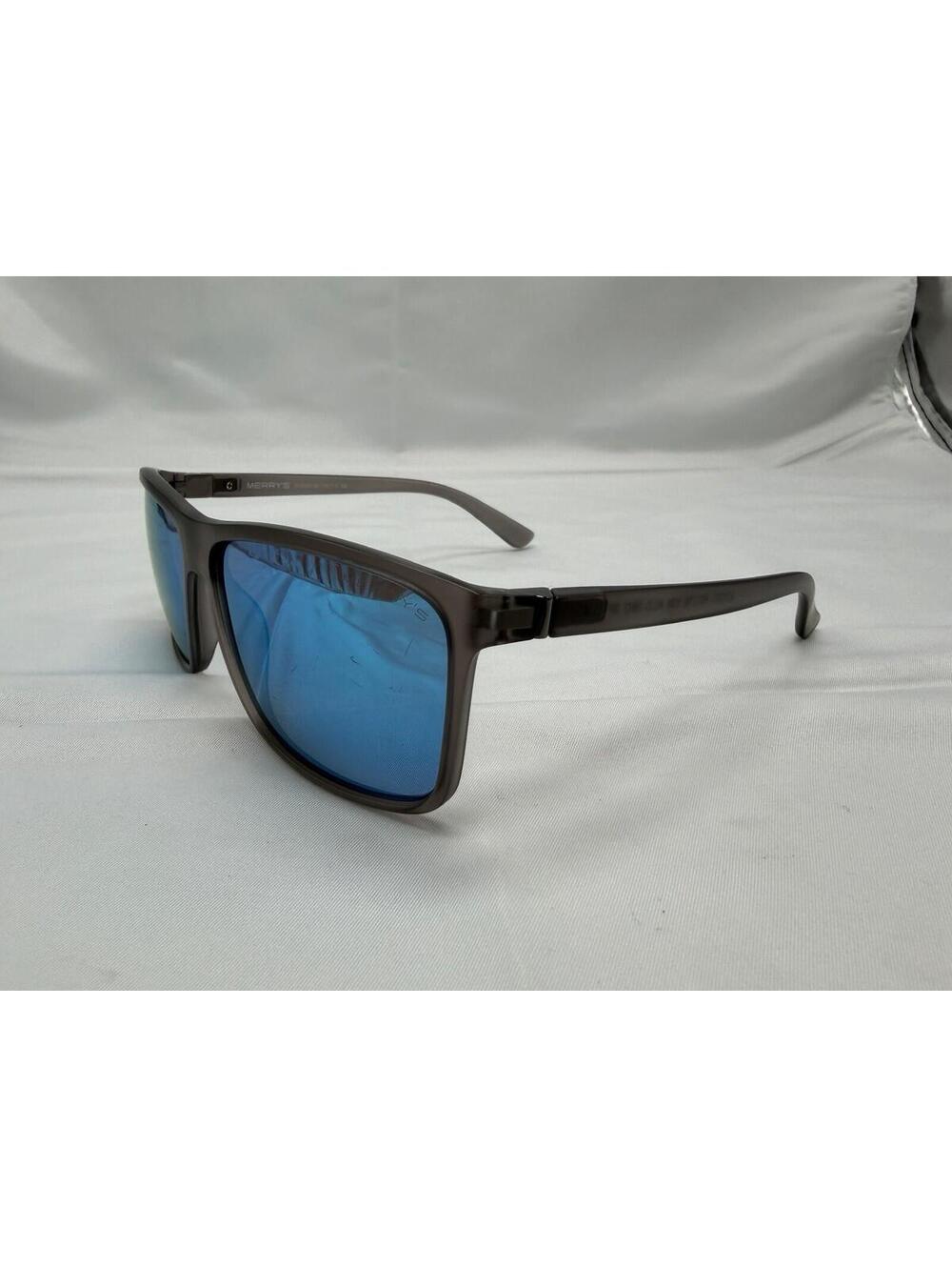 Merrys Sunglasses S8225L Mens Gray Square Gray Tinted Lightweight Blue Lens